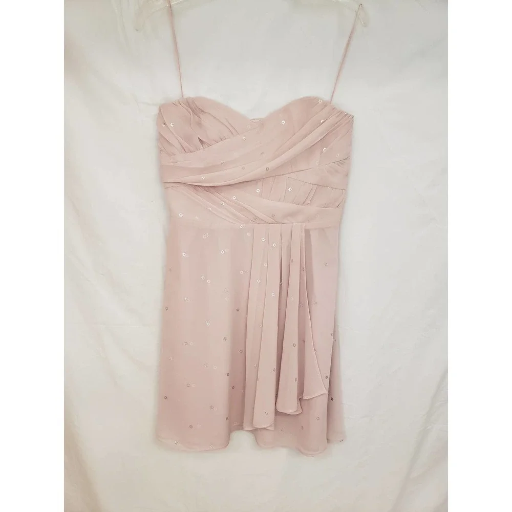 Size 4 Express sleeveless dress. Pink with silver accents.  25